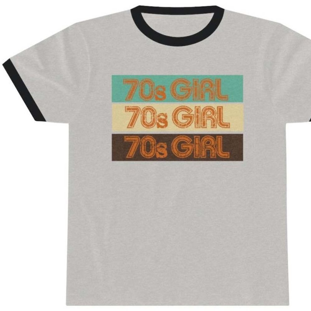 70s Girl T-shirt - Retro Vintage Ringer shirt - Seventies Girl Tee